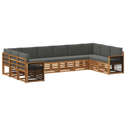 Set divano sezionale con cuscino 7 pcs Naturale e Antracite