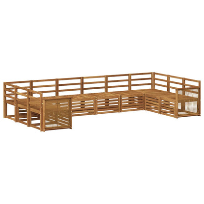 Set divano sezionale 7 pcs Naturale Legno di Acacia Massello