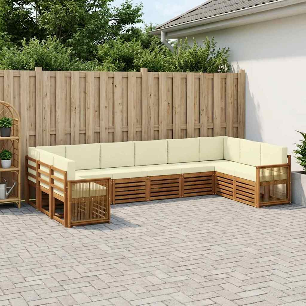 Set divano sezionale con cuscino 7 pcs Naturale e Crema