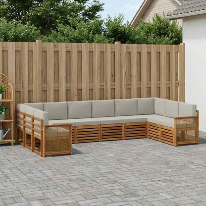Set divano sezionale con cuscino 7 pcs Naturale e Grigio Chiaro