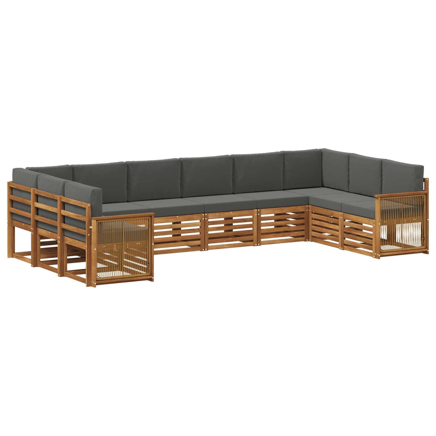 Set di divani da esterno 7 pz Naturale e Antracite