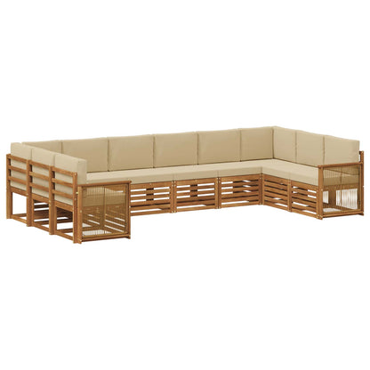 Set divano sezionale con cuscino 7 pcs Naturale