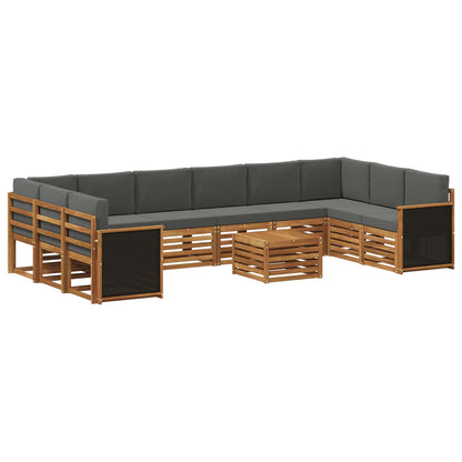 Set di divani da esterno 8 pz Naturale e Antracite