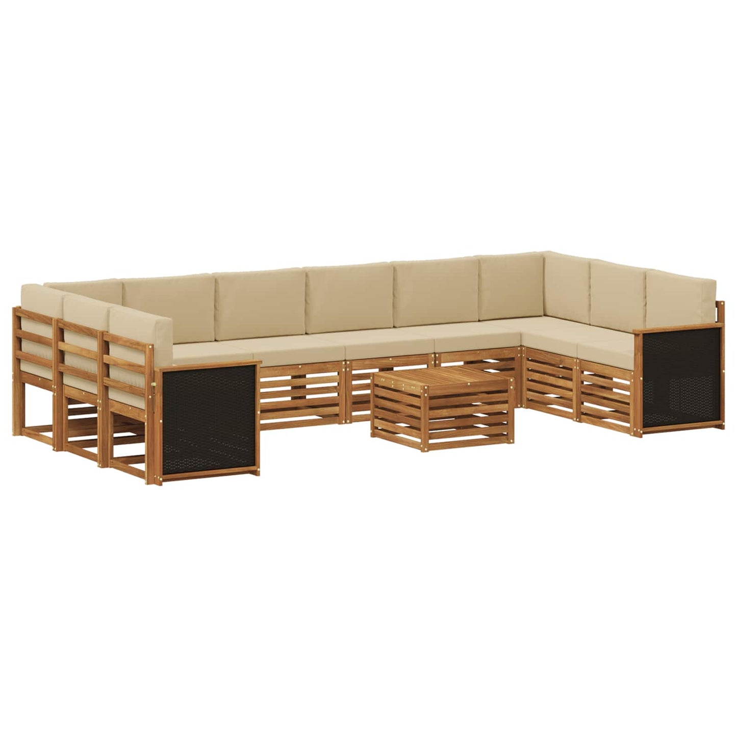 Set di divani da esterno con cuscino 8 pcs Naturale