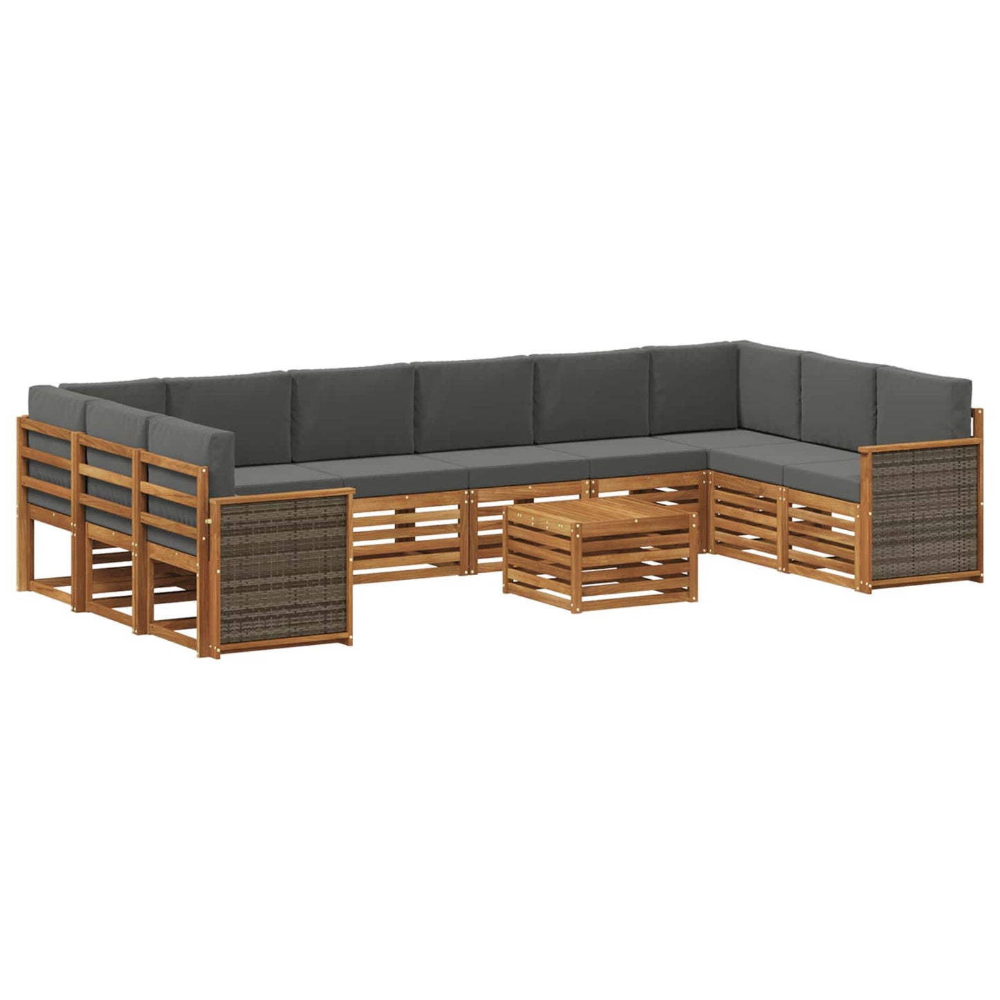 Set di divani da esterno 8 pz Naturale e Antracite