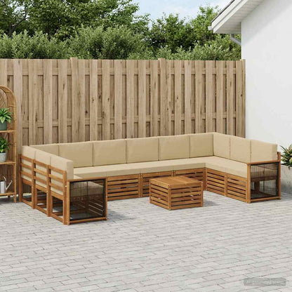 Set di divani da esterno con cuscino 8 pcs Naturale