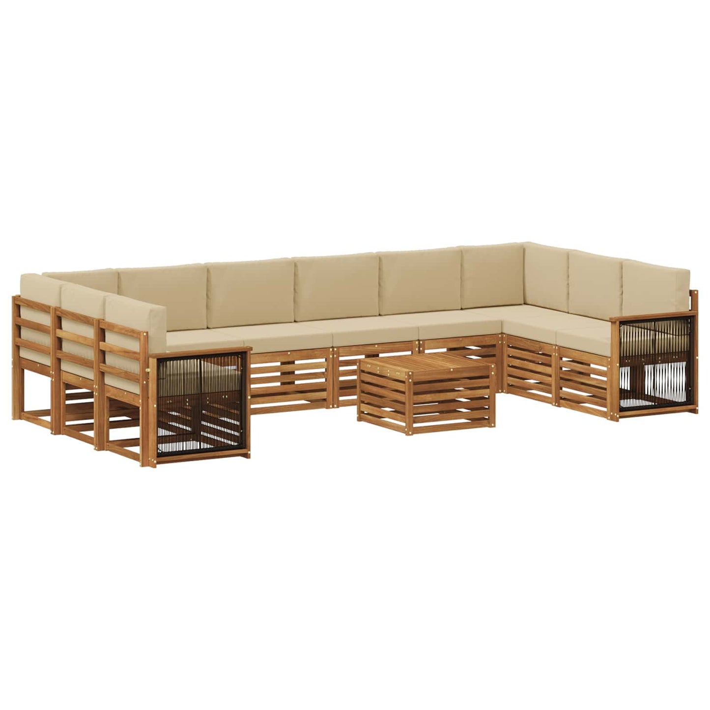 Set di divani da esterno 8 pz Naturale