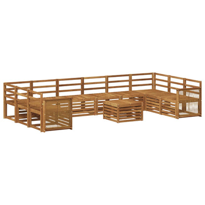 Set di divani da esterno 8 pz Naturale Legno di Acacia Massello