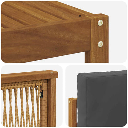 Set di divani da esterno con cuscino 8 pcs Naturale e Antracite