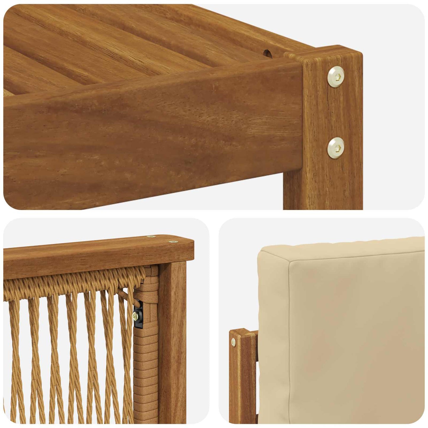 Set di divani da esterno con cuscino 8 pcs Naturale