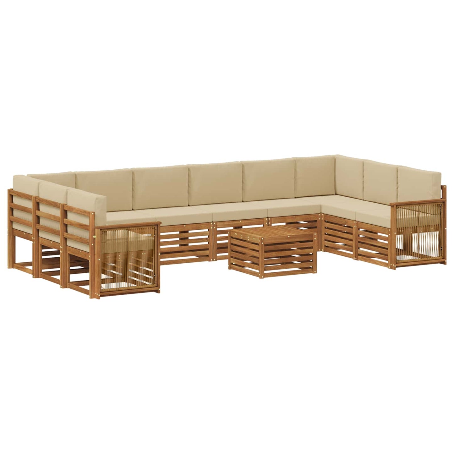 Set di divani da esterno con cuscino 8 pcs Naturale