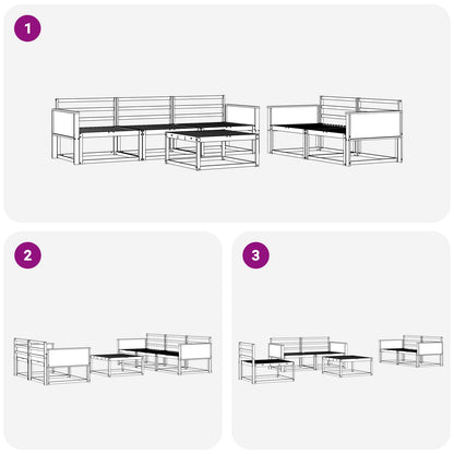 Set di divani da esterno 6 pcs Naturale | homemem39