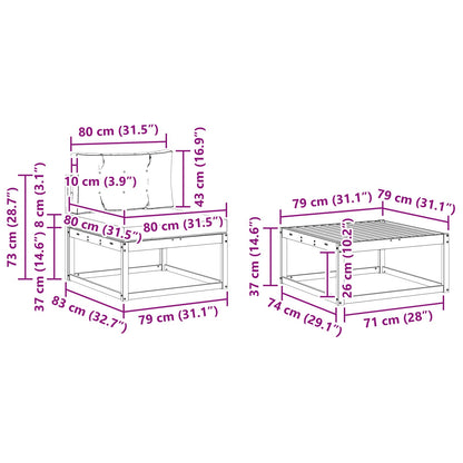 Set di divani da esterno 6 pcs Naturale e Grigio chiaro | homemem39