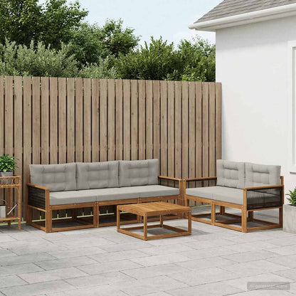 Set di divani da esterno 6 pcs Naturale e Grigio chiaro | homemem39