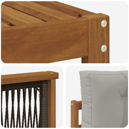 Set di divani da esterno 7 pcs Naturale e Grigio chiaro | homemem39