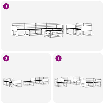 Set di divani da esterno 7 pcs Naturale | homemem39