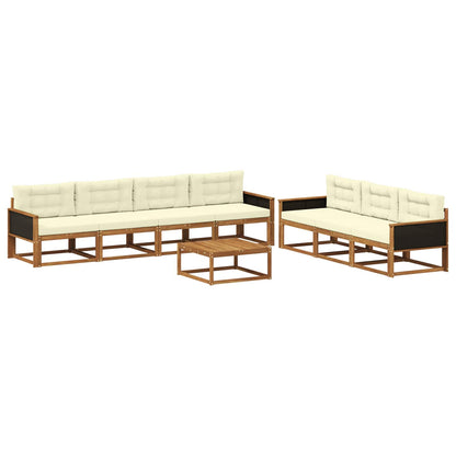 Set di divani da esterno con cuscino 8 pcs Naturale e Crema