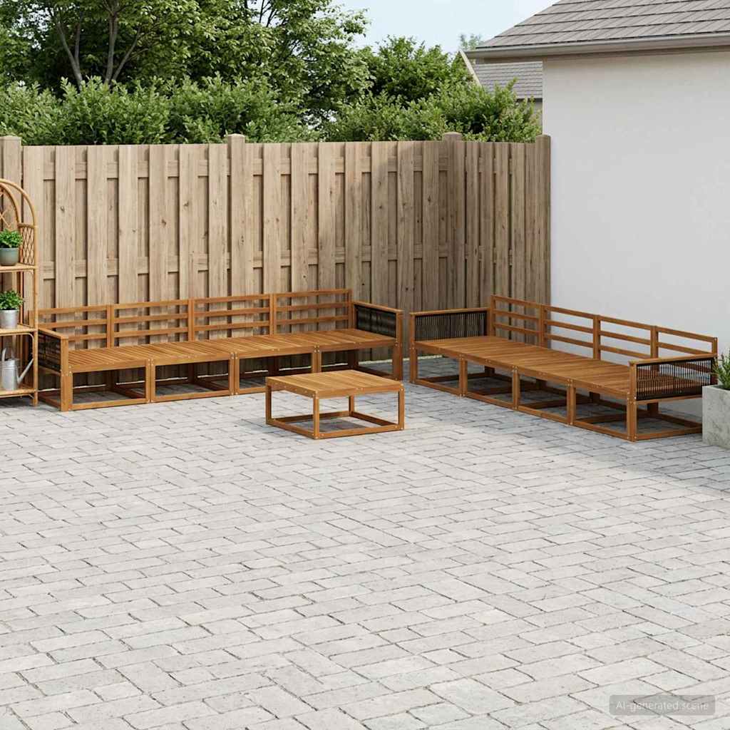 Set di divani da esterno 9 pcs Naturale