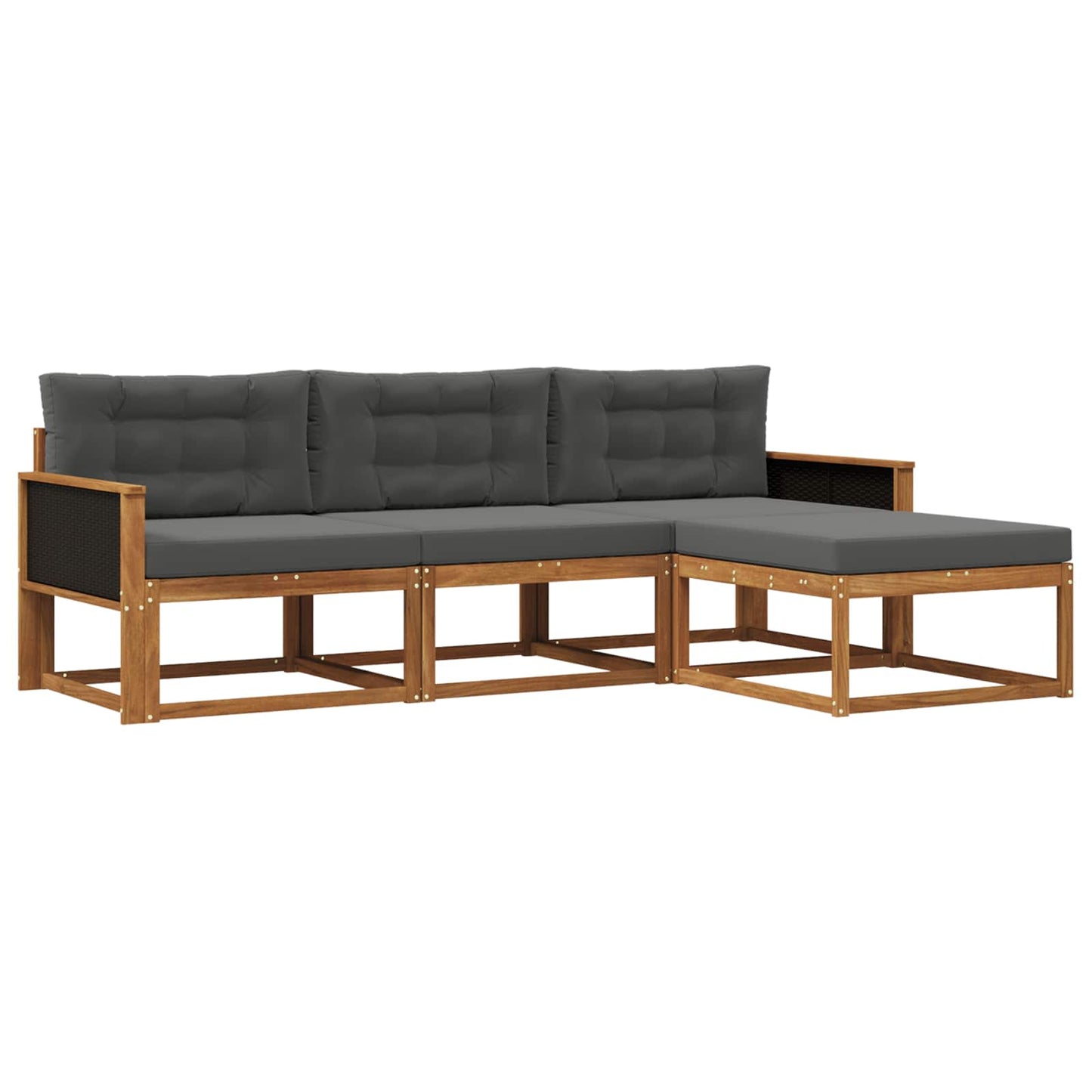 Set di divani da esterno con cuscino 4 pcs Naturale e Antracite | homemem39