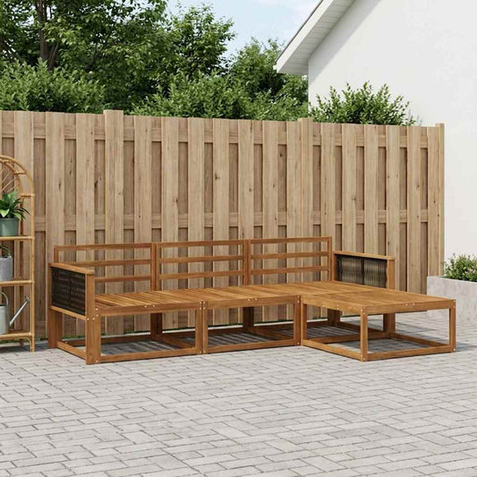 Set di divani da esterno 4 pcs Naturale