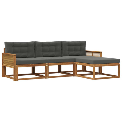 Set di divani da esterno con cuscino 4 pcs Naturale e Antracite