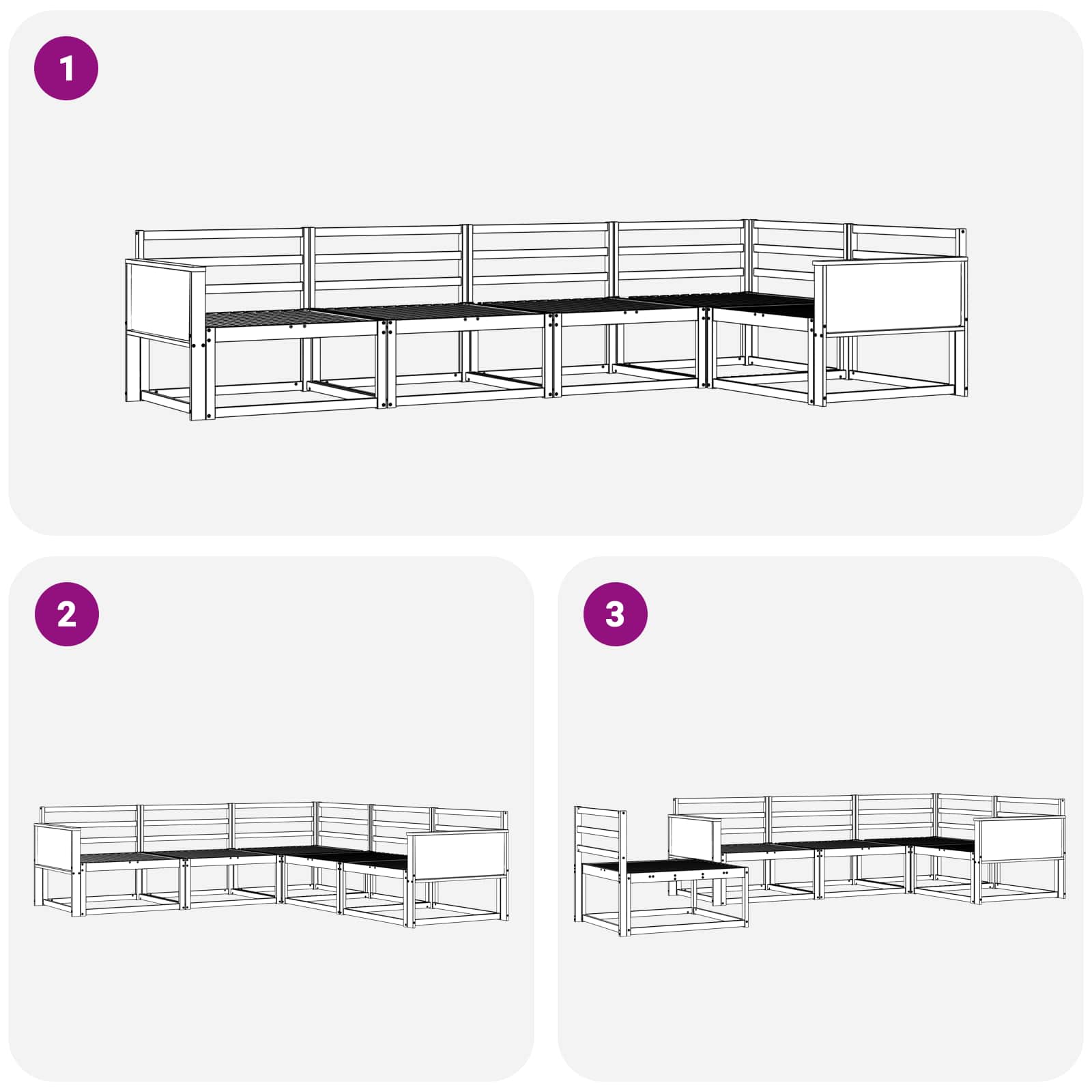 Set di divani da esterno 5 pcs Naturale | homemem39