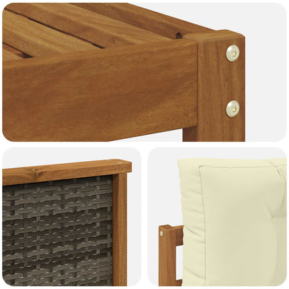 Set di divani da esterno con cuscino 6 pcs Naturale e Crema | homemem39