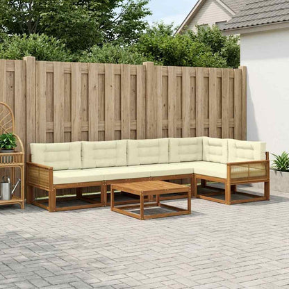 Set di divani da esterno con cuscino 6 pcs Naturale e Crema | homemem39