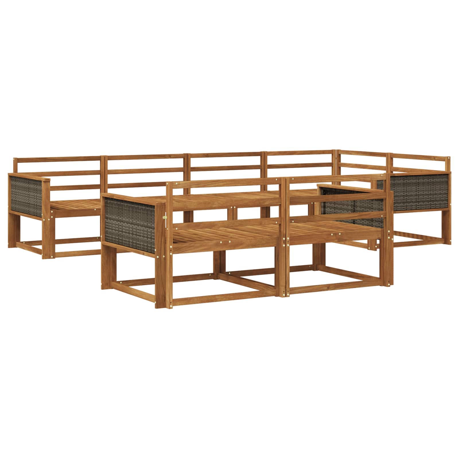 Set di divani da esterno 7 pcs Naturale | homemem39