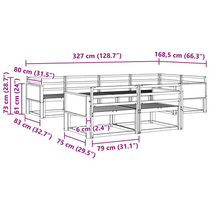 Set di divani da esterno 7 pcs Naturale | homemem39