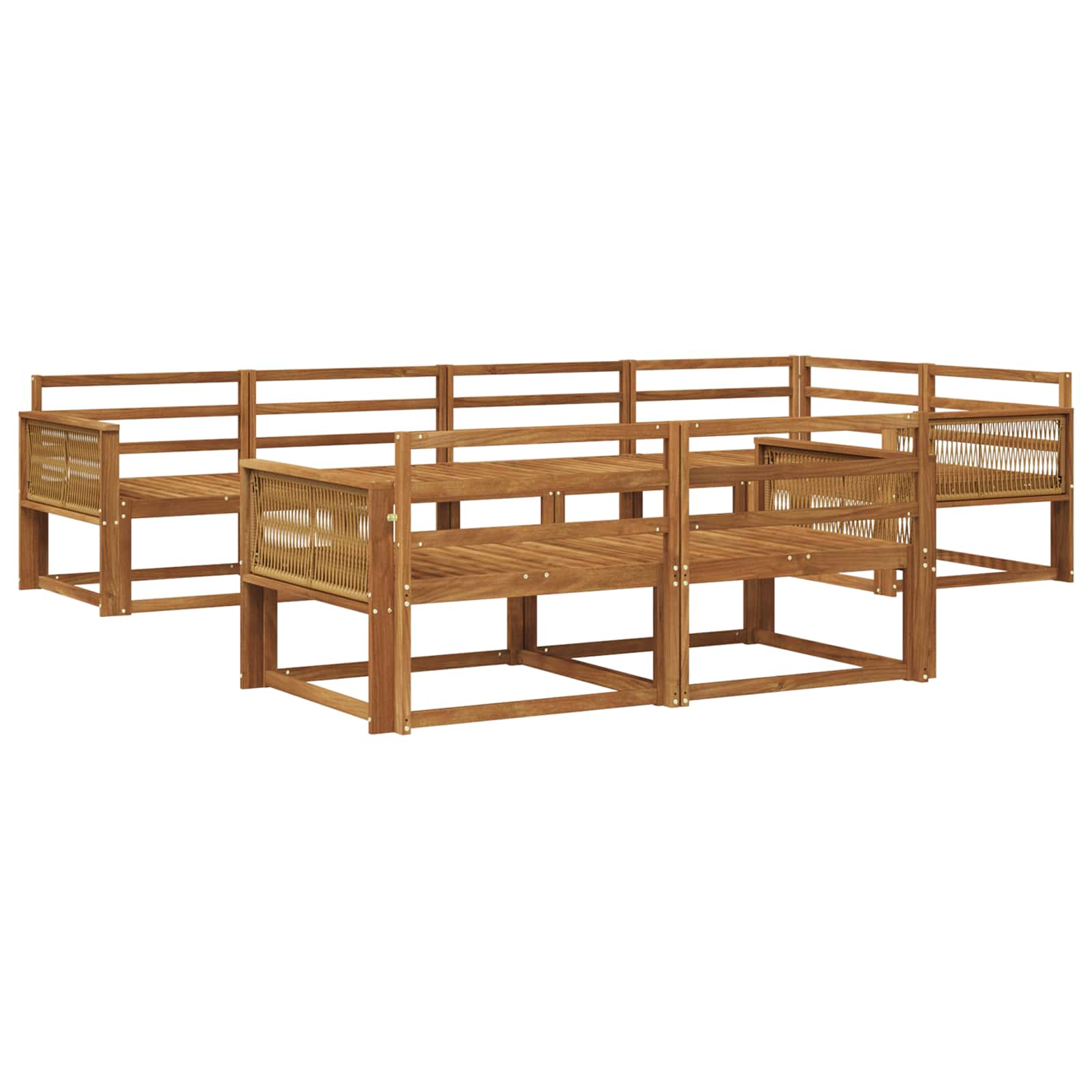 Set di divani da esterno 7 pcs Naturale | homemem39