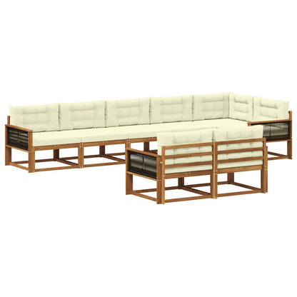 Set di divani da esterno con cuscino 8 pcs Naturale e Crema | homemem39