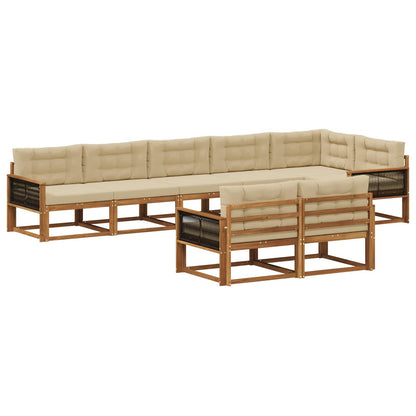Set di divani da esterno 8 pcs Naturale e Beige