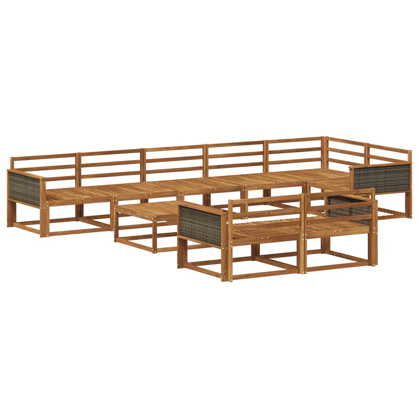 Set di divani da esterno 9 pcs Naturale | homemem39