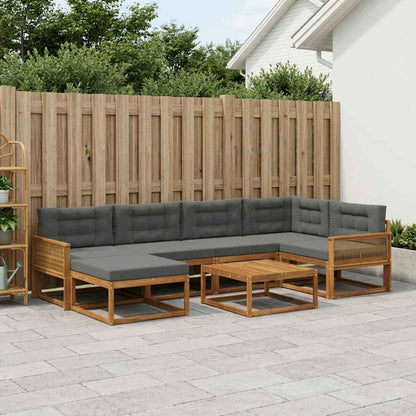 Set di divani da esterno con cuscino 7 pcs Naturale e Antracite