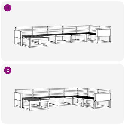 Set di divani da esterno 7 pcs Naturale