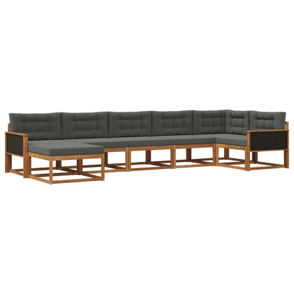 Set di divani da esterno con cuscino 7 pcs Naturale e Antracite | homemem39