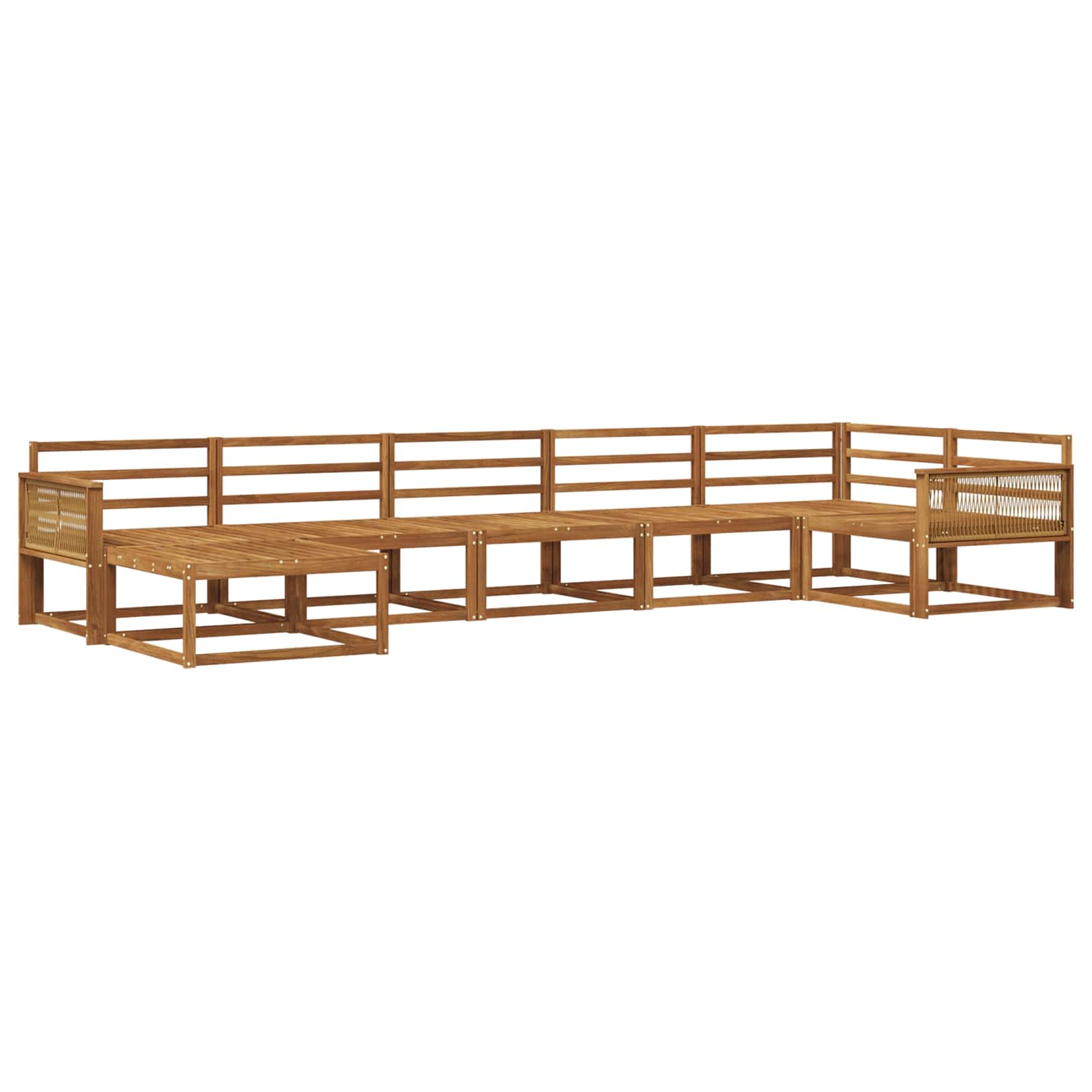 Set di divani da esterno 7 pcs Naturale | homemem39