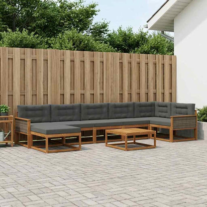 Set di divani da esterno con cuscino 8 pcs Naturale e Antracite