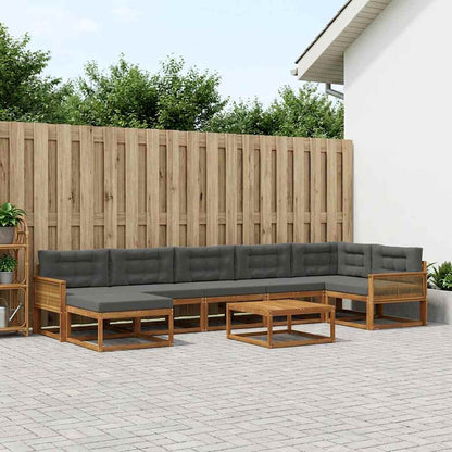 Set di divani da esterno con cuscino 8 pcs Naturale e Antracite | homemem39