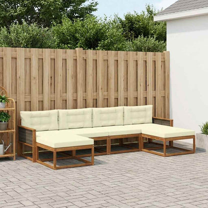 Set di divani da esterno con cuscino 6 pcs Naturale e Crema | homemem39