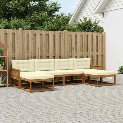 Set di divani da esterno con cuscino 6 pcs Naturale e Crema | homemem39