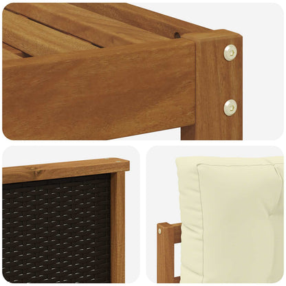 Set di divani da esterno con cuscino 8 pcs Naturale e Crema | homemem39