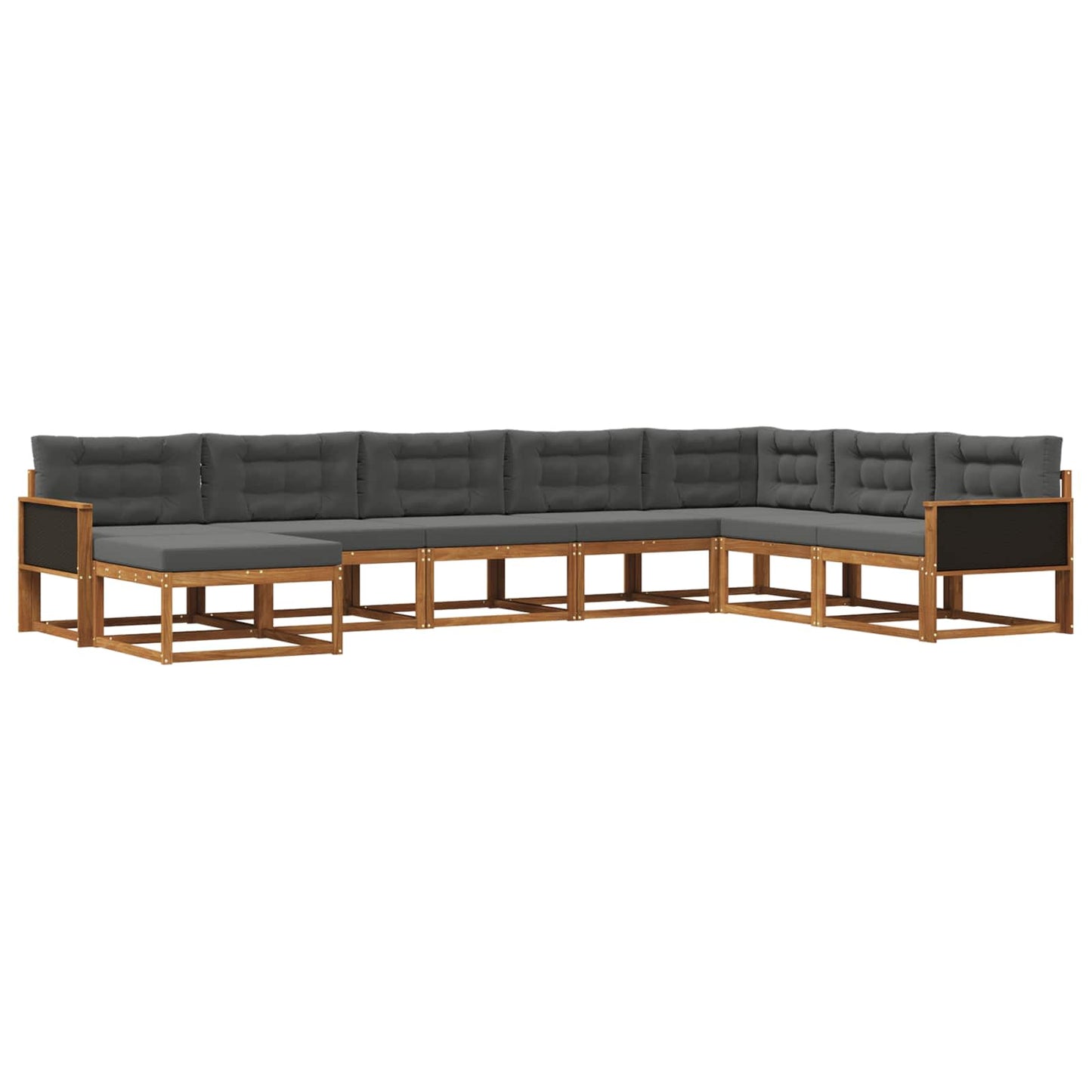Set di divani da esterno con cuscino 8 pcs Naturale e Antracite | homemem39