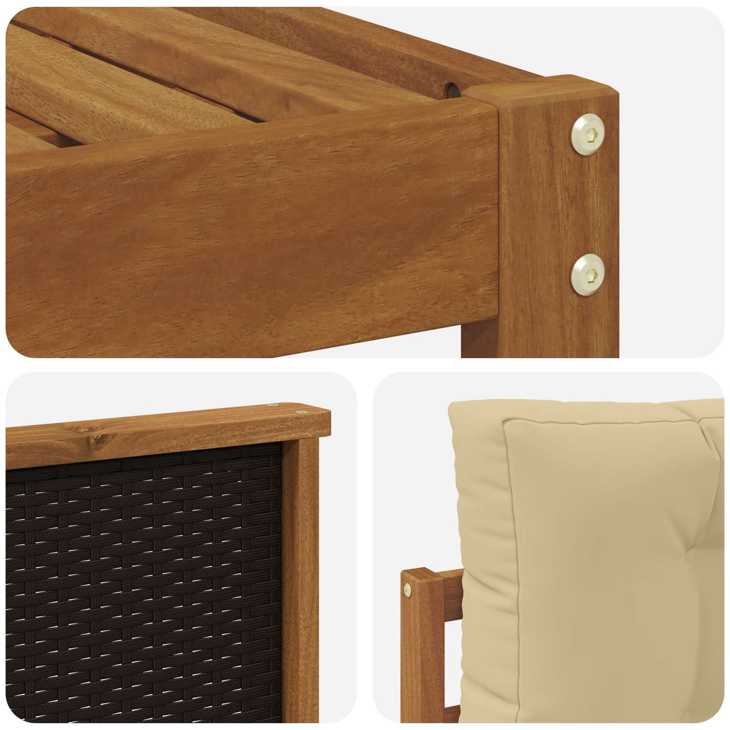 Set di divani da esterno con cuscino 8 pcs Naturale e Beige | homemem39