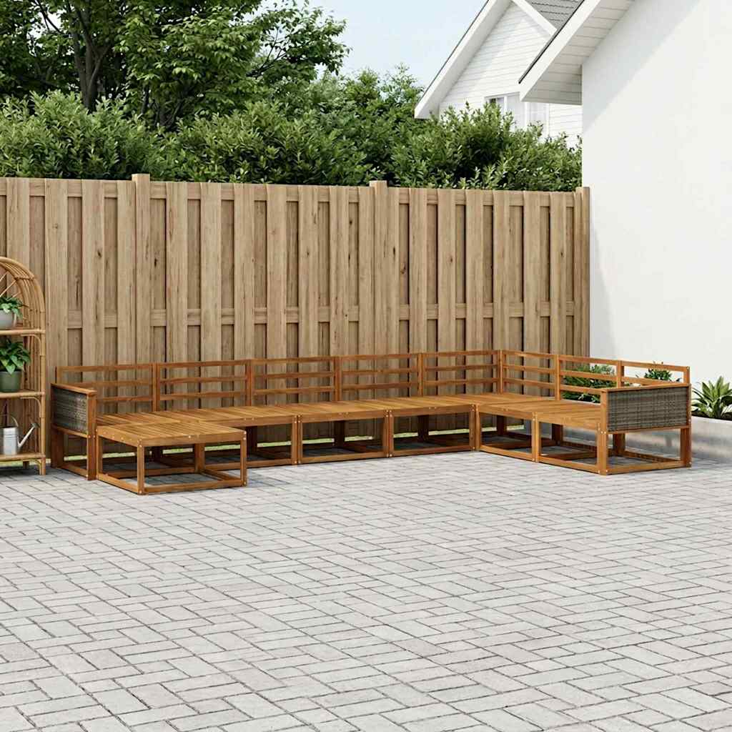 Set di divani da esterno 8 pcs Naturale | homemem39