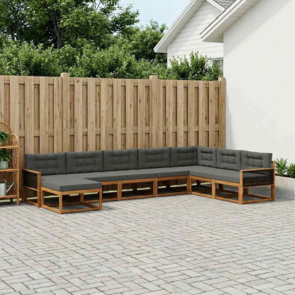 Set di divani da esterno con cuscino 8 pcs Naturale e Antracite | homemem39