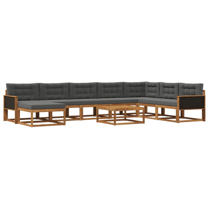 Set di divani da esterno con cuscino 9 pcs Naturale e Antracite