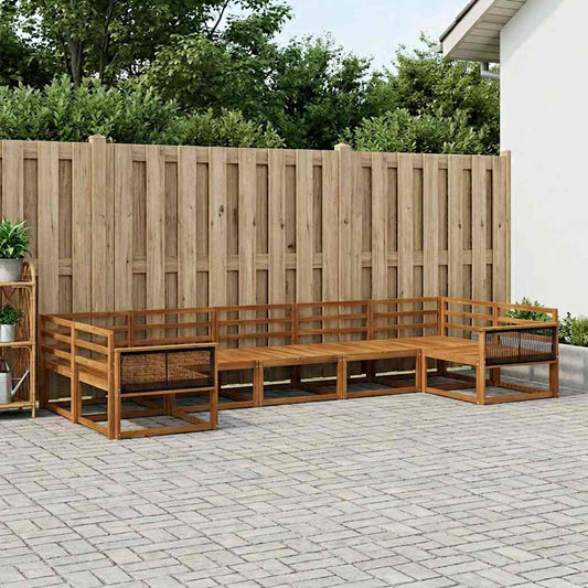 Set di divani da esterno 7 pcs Naturale | homemem39