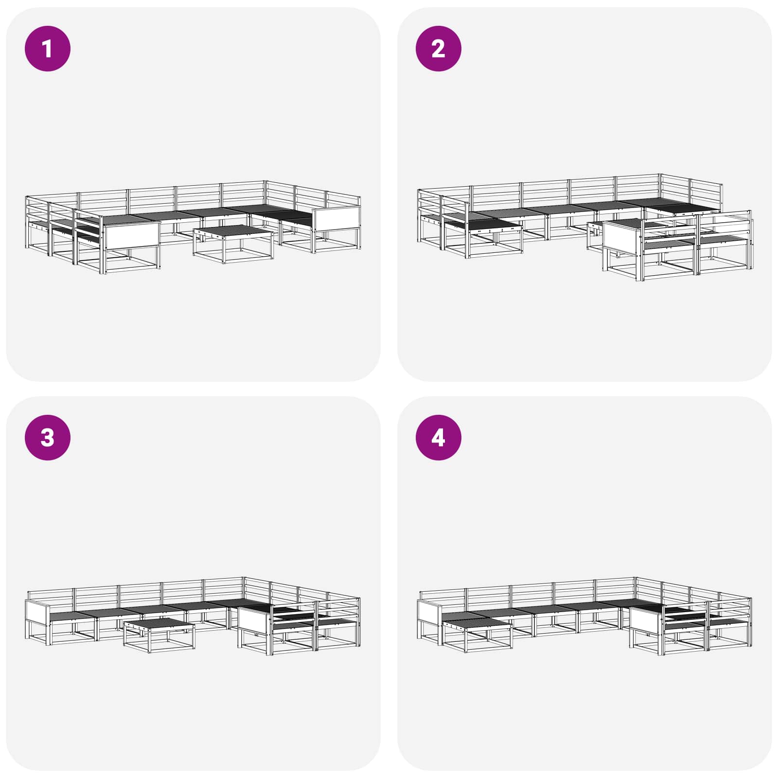 Set di divani da esterno 10 pcs Naturale | homemem39